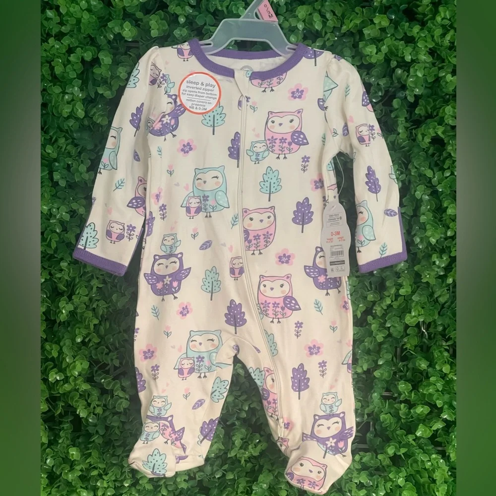 Wonder Nation Baby Sleep & Play Onesie Size 0-3 Months NWT